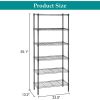 -Tier Adjustable Wire Shelving,with One 6-Tier Shelf or Two 3-Tier Shelf(Black, 13" D x 23" W x 59" H)