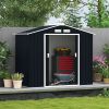 Metal Garden Shed 7 x 4 Dark Gray Spacious Outdoor Storage Organizer with Ventilation for Backyard