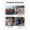 6 Pack Traffic Delineator Posts, 48 inches Traffic Safety Cones with Weighted Base and Reflective Strips
