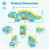 11-in-1 Dinosaur Activity Wall Busy Board Panels-- Wooden Sensory Toy-Green
