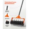 Rolling Lawn Aerator, 15 in Manual Push Aerator Roller with 42 Spikes & 60 in Long Handle, Fillable Drum for Added Weight