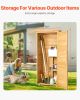 Outdoor Storage Shed, Large Wooden Outside Storage Shed, Oversize Garden Tool Shed with Metal Frame, Shelves, Floor