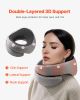 Travel Pillow, Double-Layered 3D Support Neck Pillow for Traveling, 360Â° Flexible Rotation Upgraded Memory Foam Travel Neck Pillow with Eye Mask