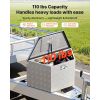 Trailer Tongue Box, 29" x 16.1" x 18" Aluminum Trailer Tongue Tool Box, Heavy Duty Storage Organizer with Lock & Keys