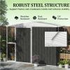 Outdoor garden shed, metal shed, tool room, dark gray