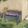 Raised Garden Bed 2-Tier Wooden Planter Box for Vegetables Herbs Flowers Gray