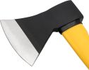 2 Pack 15 Inch Chopping Axe, Camping Axe with Rubber Cover, Forged Carbon Steel Heat Treated Blade and Fiberglass Shock Reduction Handle