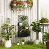 Metal Garden Bed with Trellis for Climbing Plants, Freestanding or Wall Mounted Flower Bed for Garden, Patio, Balcony