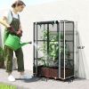 Raised Garden Bed with Trellis, 46.5" Tomato Cage with Crop Cage, Self Watering Planter Box with Drainage Holes, White