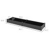 96" x 24" x 10" Wooden Raised Garden Bed with 2 Planter Boxes and Non-woven Fabric Liner for Patio, Gray