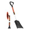 Snow Shovel and Snow Brush, 42 in Extendable Snows Broom & Ice Scraper with 180Â° Pivoting Brush Head, Non-Slip Grip