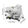 Commercial Meat Slicer, 10 inch Electric Deli Food Slicer, 180W Meat Cutter with a Premium 65Mn Blade, 0-0.4 inch Adjustable Thickness