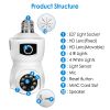WiFi Bulb Security Camera with Two-Way Audio, AI Motion Detection APP Alert, 360Â° PTZ Wireless Camera for Home Security