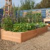 Raised Garden Bed 92x22x9in Divisible Wooden Planter Box Outdoor Patio Elevated Garden Box Kit to Grow Flower, Fruits