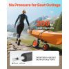Kayak Cart, 200 lbs Load Capacity, Foldable Kayak Trolley with 10-inch Solid Rubber Tires & 1 Ratchet Strap, Paddle Board Trolley for Carrying Kayaks