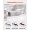 Heavy Duty Aluminum Truck Bed Tool Box, Stripes Plated Tool Box with Side Handle and Lock Keys, Storage Toolbox Chest Organizer for Trailer, Pickup