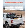 Truck Ladder Rack, 21-31.5 in Height, Adjustable Non-Drilling Aluminum Cargo Rack with Sidebar, 800 lbs Static Capacity, Ideal for Canoes, Surfboards