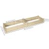 96" x 24" x 10" Wooden Raised Garden Bed with 2 Planter Box and Non-woven Fabric Liner for Backyard, Patio to Grow Vegetables, Herbs, and Flowers