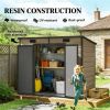 Plastic storage shed, tool room, garden room, light brown