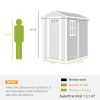 6' x 4' Outdoor Storage Shed, Plastic Shed with Floor, Window, Lockable Door and Vents for Outdoor Patio Storage, Gray