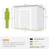 8' x 4' Plastic Outdoor Storage Shed with Floor, Window, Lockable Doors and Vents for Backyard Patio Lawn, Light Brown