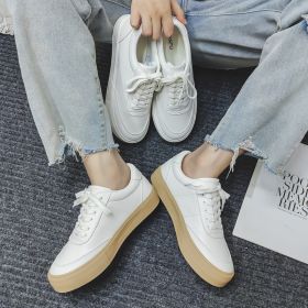 Men's sneaker; White Men's casual shoes; men's shoes; men's vulcanized shoes (colour: white, size: 40)