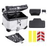 Motorcycle Top Case, Universal Aluminum Alloy Motorbike Tail Box with Leather Lining