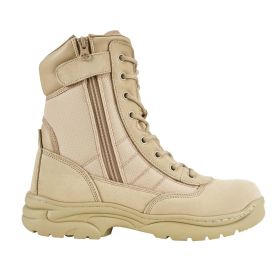 Men's Military Tactical Boots, 8 inch Combat Hiking Work Boots, Lightweight & Breathable Side Zipper Motorcycle Interceptor Trooper Boot (Shoe Size: US 10.5)
