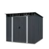 6' x 8' Galvanized Metal Pent Shed w/Skylight, 29 GA Corrugated Metal, 80" Peak Ceiling, TMG-MS0608P