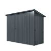 4' x 8' Bicycle Metal Pent Shed, 29 Gauge Corrugated Metal, 70" Upper edge, TMG-MS0408