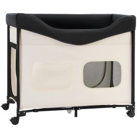 Elevated Lounge Pet Bed, Foldable Bunk Dog Bed with 600D Oxford Cloth and Dutch Velvet, Portable Raised Cot with Wheels, Side Storage Bags (Default: Default)