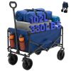 Foldable trolley, with wheels, foldable, large capacity, 330 pounds, multi-functional trolley, heavy-duty design, with elastic handles