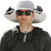 Outdoor Wide Brim Sun Hat with 2 Solar Fan Sun Bucket Hat for Men Women UPF 50+ Bucket Fishing & Beach Hat with Fan Built in.