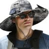 Outdoor Wide Brim Sun Hat with 2 Solar Fan Sun Bucket Hat for Men Women UPF 50+ Bucket Fishing & Beach Hat with Fan Built in.