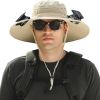 Outdoor Wide Brim Sun Hat with 2 Solar Fan Sun Bucket Hat for Men Women UPF 50+ Bucket Fishing & Beach Hat with Fan Built in.