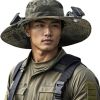 Outdoor Wide Brim Sun Hat with 2 Solar Fan Sun Bucket Hat for Men Women UPF 50+ Bucket Fishing & Beach Hat with Fan Built in.