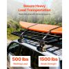 Ladder Rack Ratchet Straps, Black Square Tube Mount, 1.5 in Wide x 7.4 ft Long Black Ladder Rack Straps with Double J-Hooks, 500 lbs Load Heavy Duty