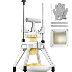 Commercial Vegetable Fruit Chopper 1/4" Blade Heavy Duty Professional Food Dicer Kattex French Fry Cutter Onion Slicer Stainless Steel for Tomato Pepp (Slice Thickness: 1/4 inch, Quantity of Accessories: No)