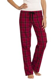 District Women's Flannel Plaid Pant DT2800 (Color: New Red, size: 3XL)