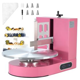 Cake Decorating Machine, Cake Cream Spreading Coating Smearing Machine, Low Noise Cake Frosting Machine, Turntable with Adjustable Scraper (Default: Default)