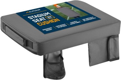 Alpcour Portable Extra Thick Stadium Seat Cushion - 21x 15 Inch Bleacher Cushion with Side Pocket (Color: Grey, size: 21" Wide)