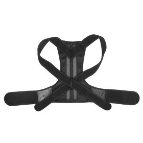Unisex Back Posture Corrector Lumbar Upper Back Clavicle Shoulder Brace Belt (Color: Black, size: medium)