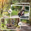 2-in-1 Red Child Bike Trailer & Baby Stroller, Enhanced Safety Features, Brake, Flag, Reflectors, Storage