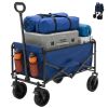 Foldable trolley, with wheels, foldable, large capacity, 330 pounds, multi-functional trolley, heavy-duty design, with elastic handles