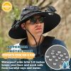 Outdoor Wide Brim Sun Hat with 2 Solar Fan Sun Bucket Hat for Men Women UPF 50+ Bucket Fishing & Beach Hat with Fan Built in.