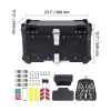 Motorcycle Top Case, Universal Aluminum Alloy Motorbike Tail Box with Leather Lining