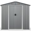 6 x 4 Feet Galvanized Steel Storage Shed with Lockable Sliding Doors