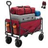 Foldable trolley, with wheels, foldable, large capacity, 330 pounds, multi-functional trolley, heavy-duty design, with elastic handles
