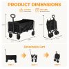 Foldable trolley, with wheels, foldable, large capacity, 330 pounds, multi-functional trolley, heavy-duty design, with elastic handles