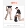 FR Pants for Men, 9 oz 100% Cotton, Flame-Resistant Cargo Pants with Multi-Pockets and Elastic Waist, Reinforced Tear-proof Stitching